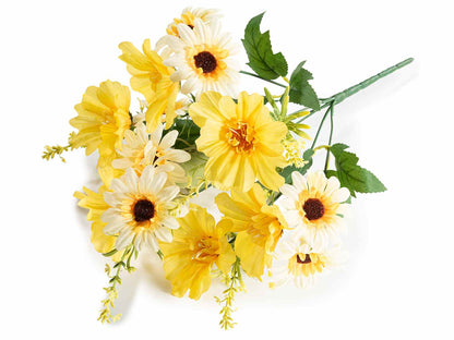 Kunstbloemen Boeket Madeliefjes & Wildbloemen – Geel/Wit