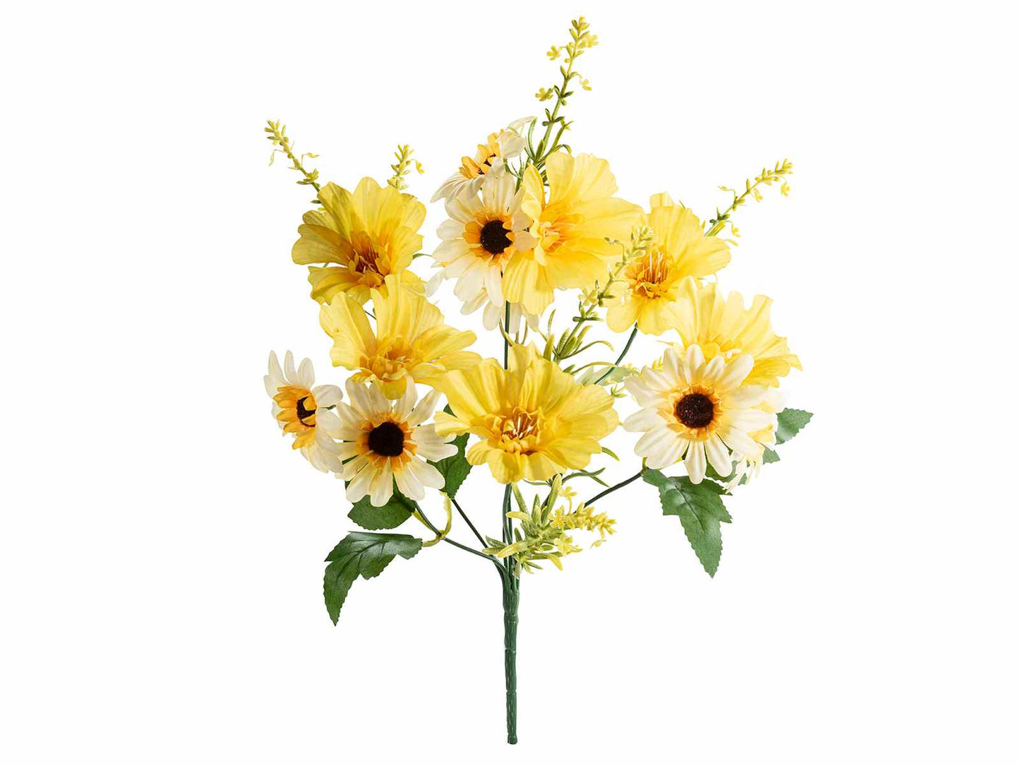 kunstbloemen boeket madeliefjes geel wit wildbloemen realistisch
