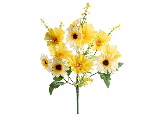 kunstbloemen boeket madeliefjes geel wit wildbloemen realistisch