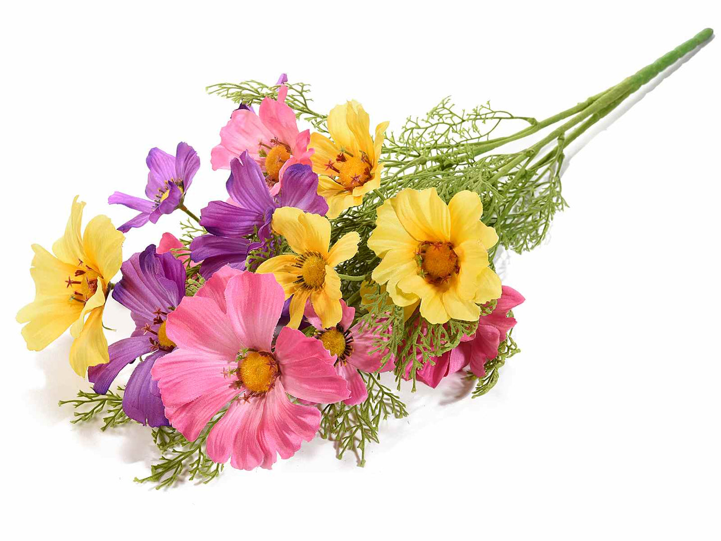 Kunstbloemen Boeket Klaprozen & Veldbloemen – Roze/Geel/Paars