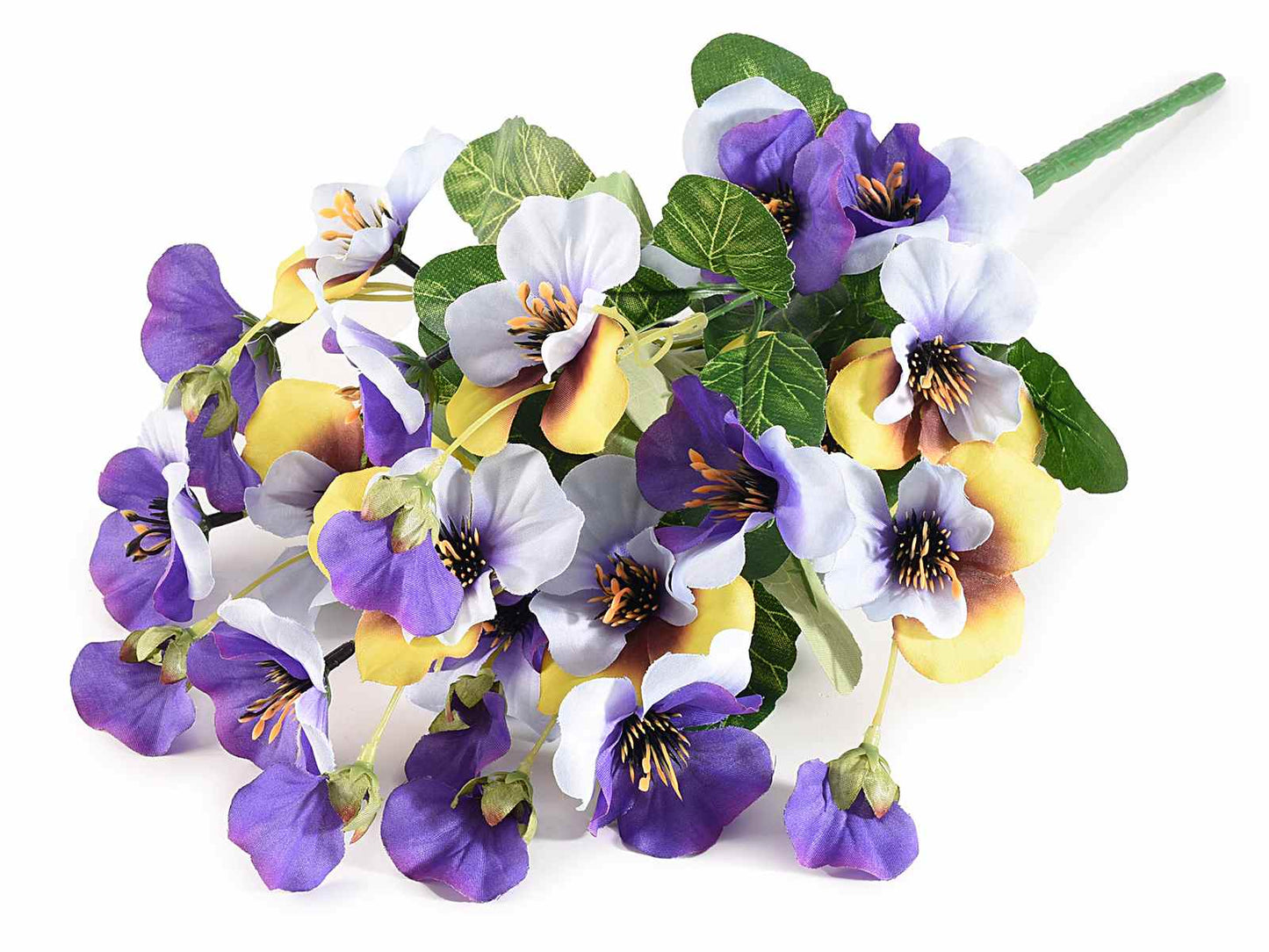 Kunstbloemen Boeket Viooltjes – Paars/Geel