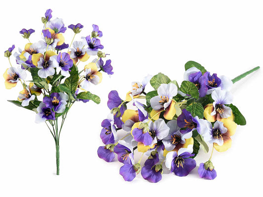 kunstbloemen viooltjes boeket paars geel realistisch