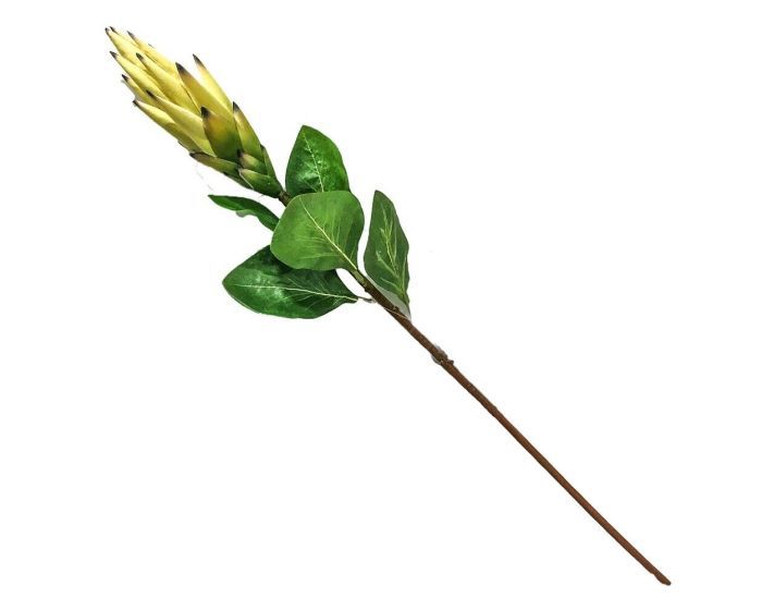 Kunsttak Tropische Protea Geel – 83 cm