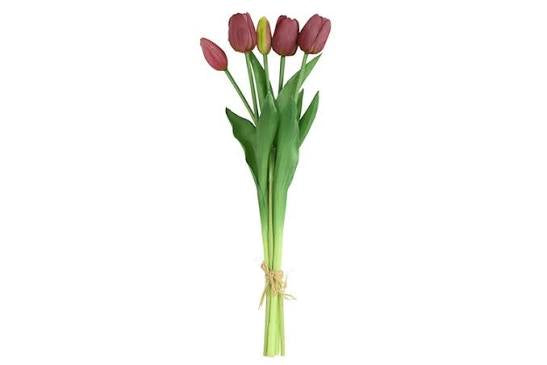 Paarse kunsttulpen real touch 41 cm van Countryfield