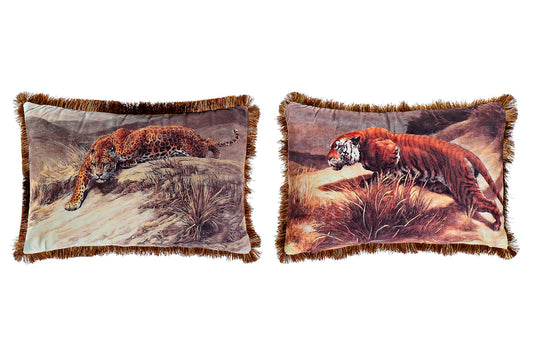 Savanne sierkussen met luipaard of tijgerprint – luxe jungle woonaccessoire