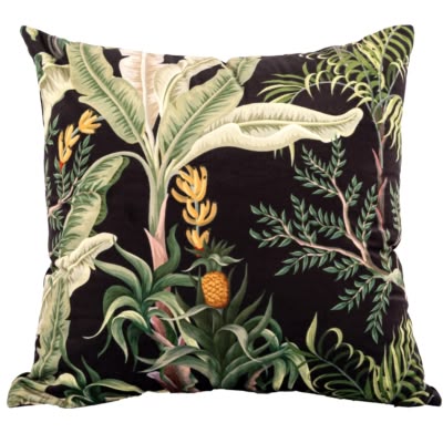 Tiseco Ambiance sierkussen Banana met botanische jungleprint 45 x 45 cm