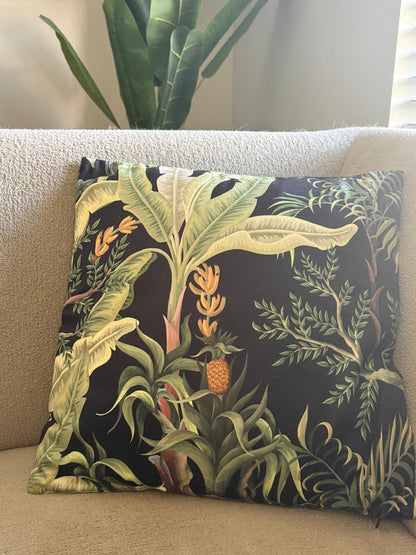 Tiseco Ambiance Sierkussen Banana – Botanische Print – 45 x 45 cm