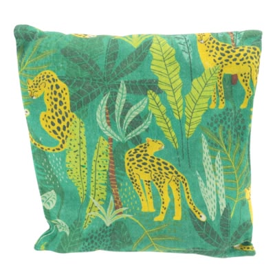 Jungle Zierkissen Leopard Grün 45 x 45 cm