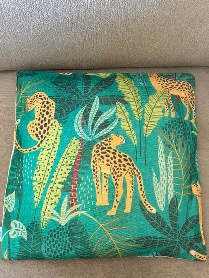 Jungle Zierkissen Leopard Grün 45 x 45 cm