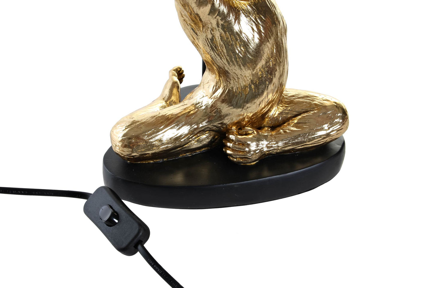 Golden Monkey in Yoga Pose Table Lamp with Black Shade – 49 cm