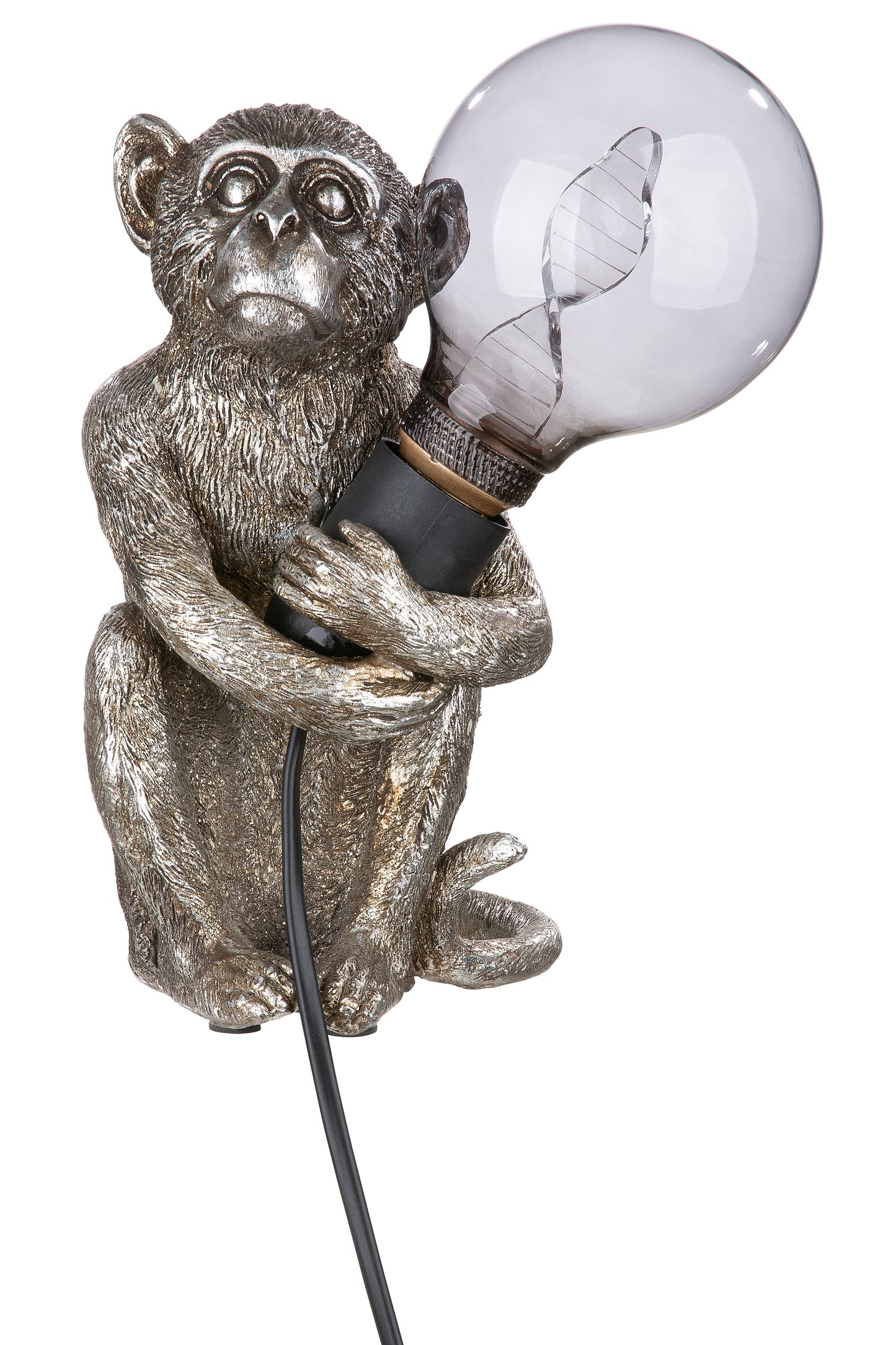 Silberne Affen-Tischlampe – Trendiges und verspieltes Design