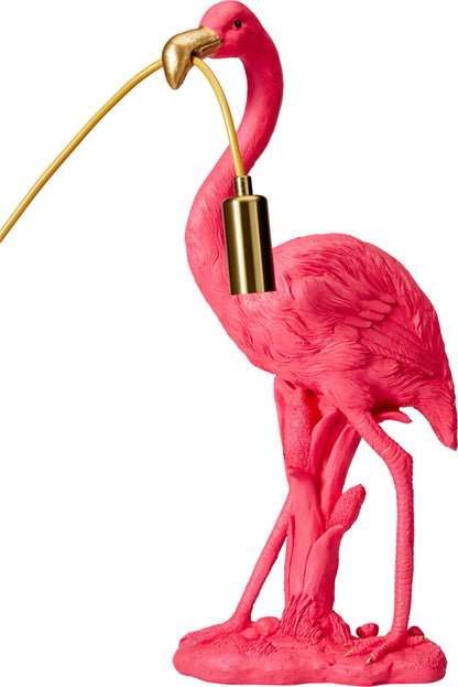 Flamingo-Tischlampe Rosa – Tierlampe mit goldenem Detail 45 cm
