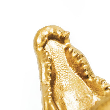 Goldene Tischlampe Krokodil