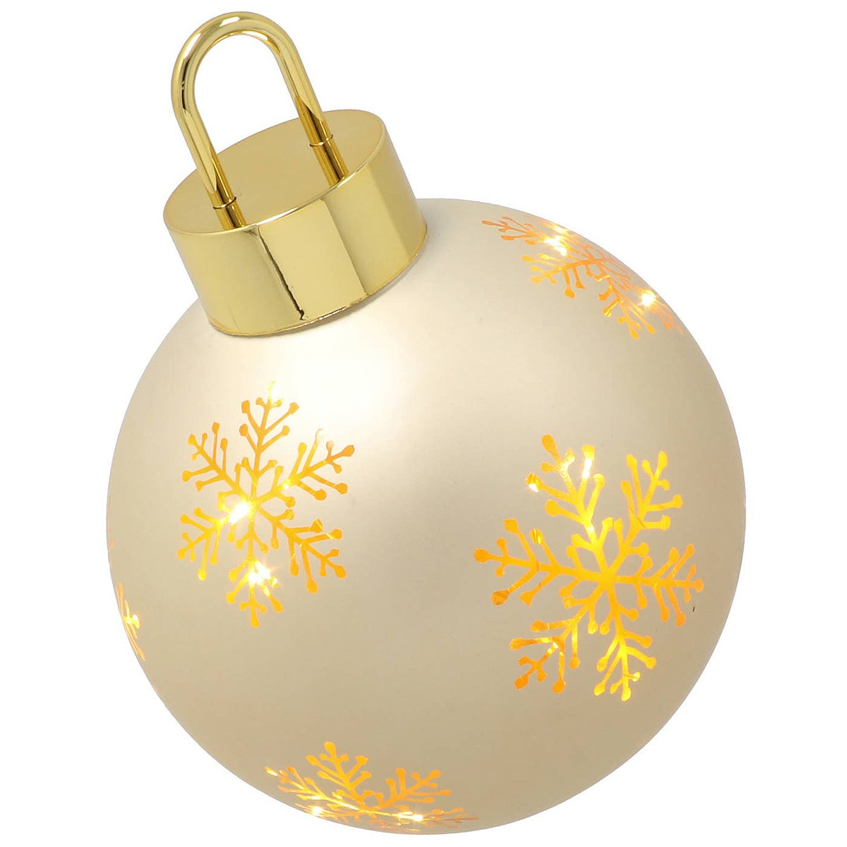 Glazen LED Kerstbal Crème Goud 17 cm | Krokomingo