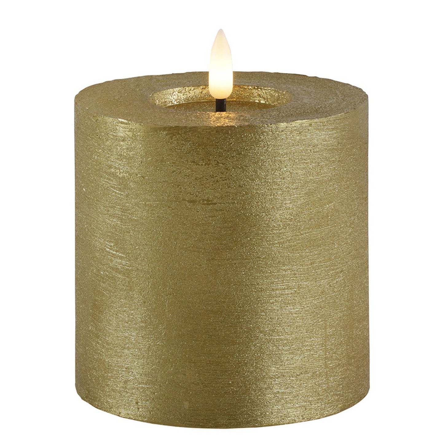 LED Stompkaars Goud Ø10 cm – Luxe Kaars met Timer (3 Hoogtes)
