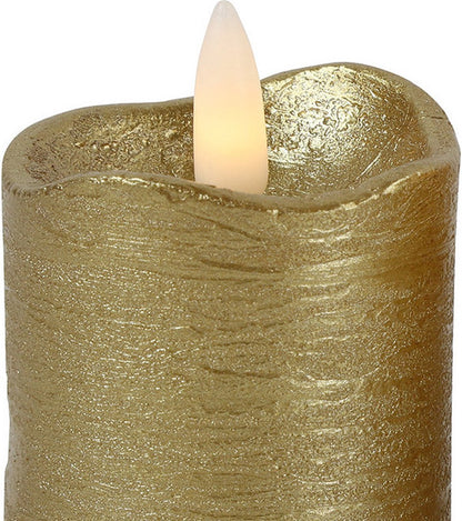 LED-Stumpenkerzen Gold – 2er-Set – Ø5×H7,2 cm