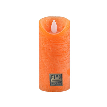 PTMD Oranje LED Stompkaars – Bewegende Vlam – Wax – Ø 5,5 x 12,5 cm