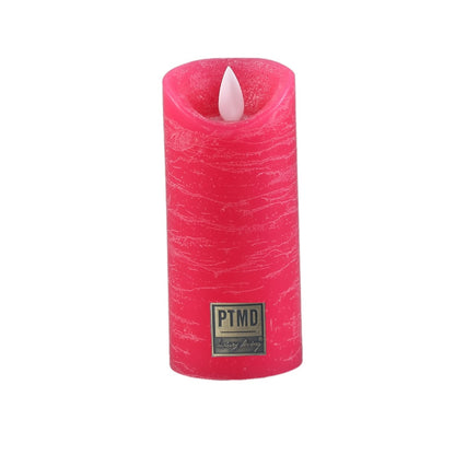 PTMD Roze LED Stompkaars – Bewegende Vlam – Wax – Ø 5,5 x 12,5 cm