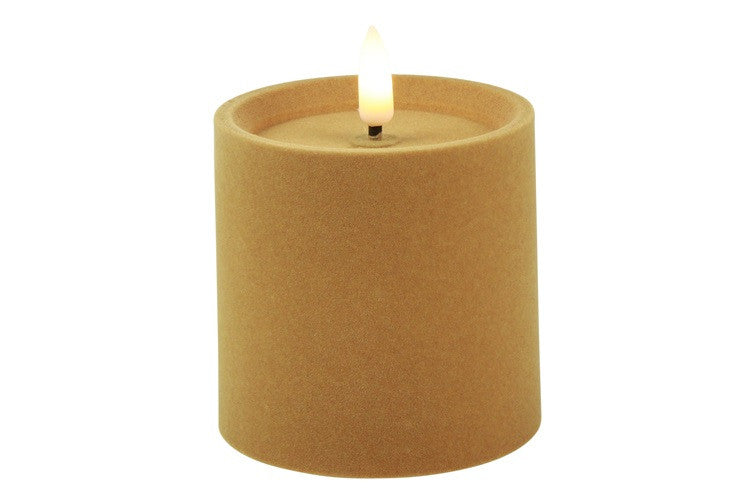 Countryfield velvet LED stompkaars camelbeige met timer – S, M of L