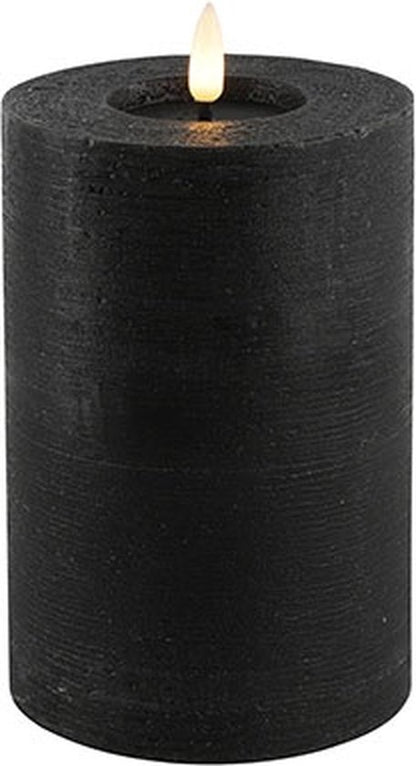 Wide LED Pillar Candle Black Ø10 cm – Countryfield (3 Heights)
