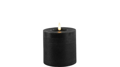 Wide LED Pillar Candle Black Ø10 cm – Countryfield (3 Heights)