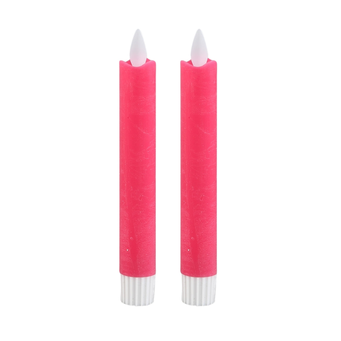 PTMD Roze LED Dinerkaarsen – Set van 2 – Bewegende Vlam – 16 cm