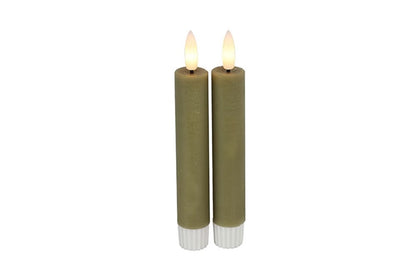 Countryfield LED Dinerkaarsen Beige/Taupe 15 cm – Set van 2