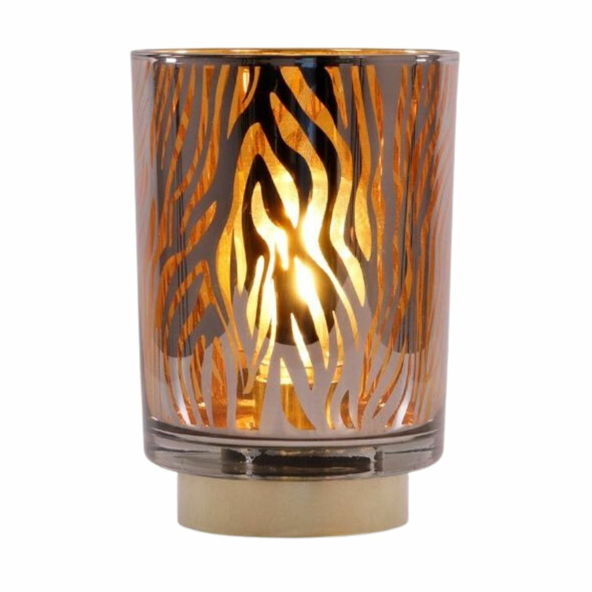 Goudkleurige LED tafellamp met zebraprint van SENZA – 14,5 cm hoog – draadloos en sfeervol
