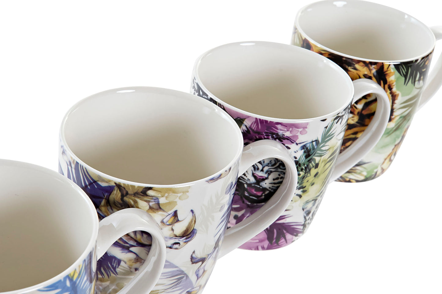 Porcelain Mug with Animal Print – Elephant, Rhinoceros, Leopard or Tiger