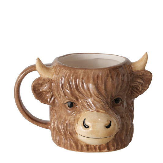 Boltze Home mok Schotse hooglander Buffy 350ml keramiek 13x11x10cm bruin