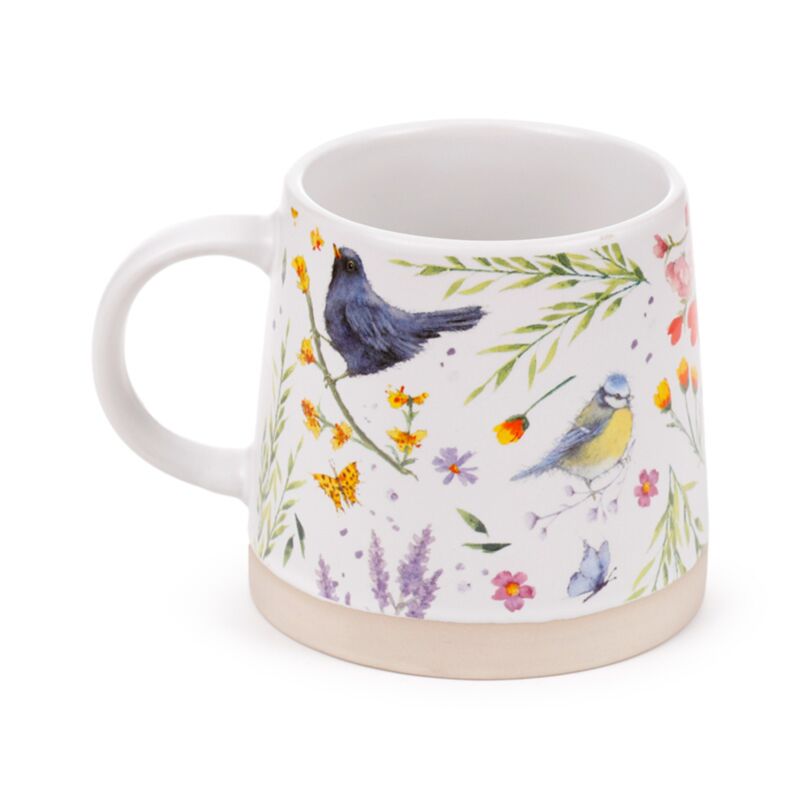 Jan Pashley Wings & Wildflowers stoneware mok met bloemen, vogels en vlinders 420 ml