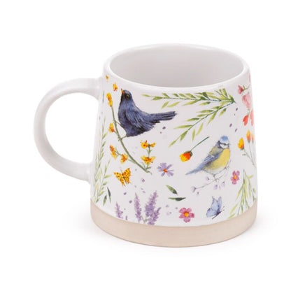 Jan Pashley Wings & Wildflowers stoneware mok met bloemen, vogels en vlinders 420 ml