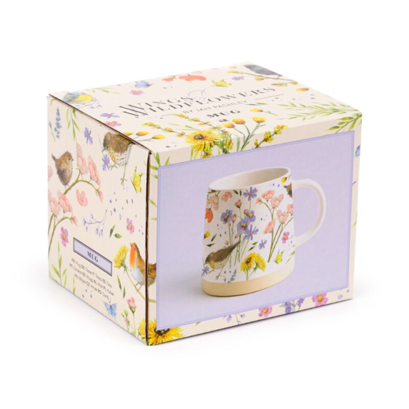 Jan Pashley Wings & Wildflowers Mok – Stoneware – 420 ml – Cadeaudoos