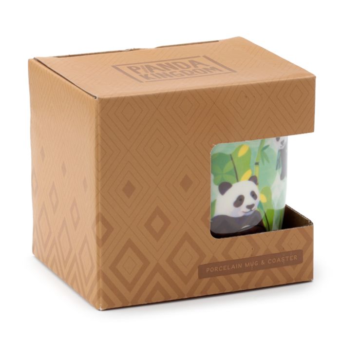 Panda-Tasse + Untersetzer – Porzellan-Set (300 ml)