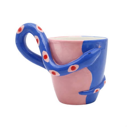 Mok met Blauwe Slang – Handgemaakte Keramische Mok 250 ml | Qué Rico