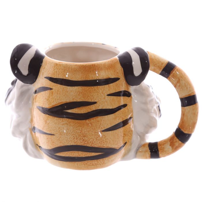 Tigerkopf Keramiktasse – Schwanz als Henkel (460 ml)