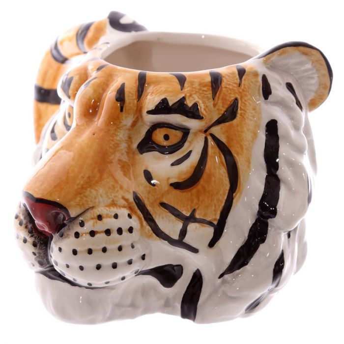 Tigerkopf Keramiktasse – Schwanz als Henkel (460 ml)