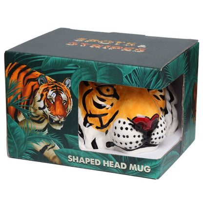 Tigerkopf Keramiktasse – Schwanz als Henkel (460 ml)