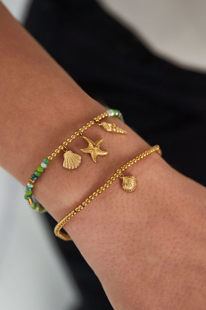 Ocean Glow Armband – Goudkleurig Zeethema