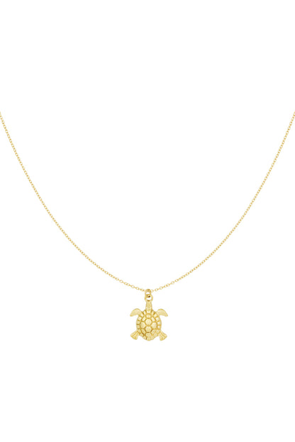 Goudkleurige ketting met schildpad hanger – Krokomingo sieraden
