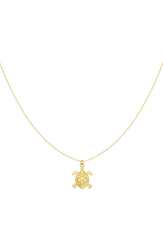 Goudkleurige ketting met schildpad hanger – Krokomingo sieraden