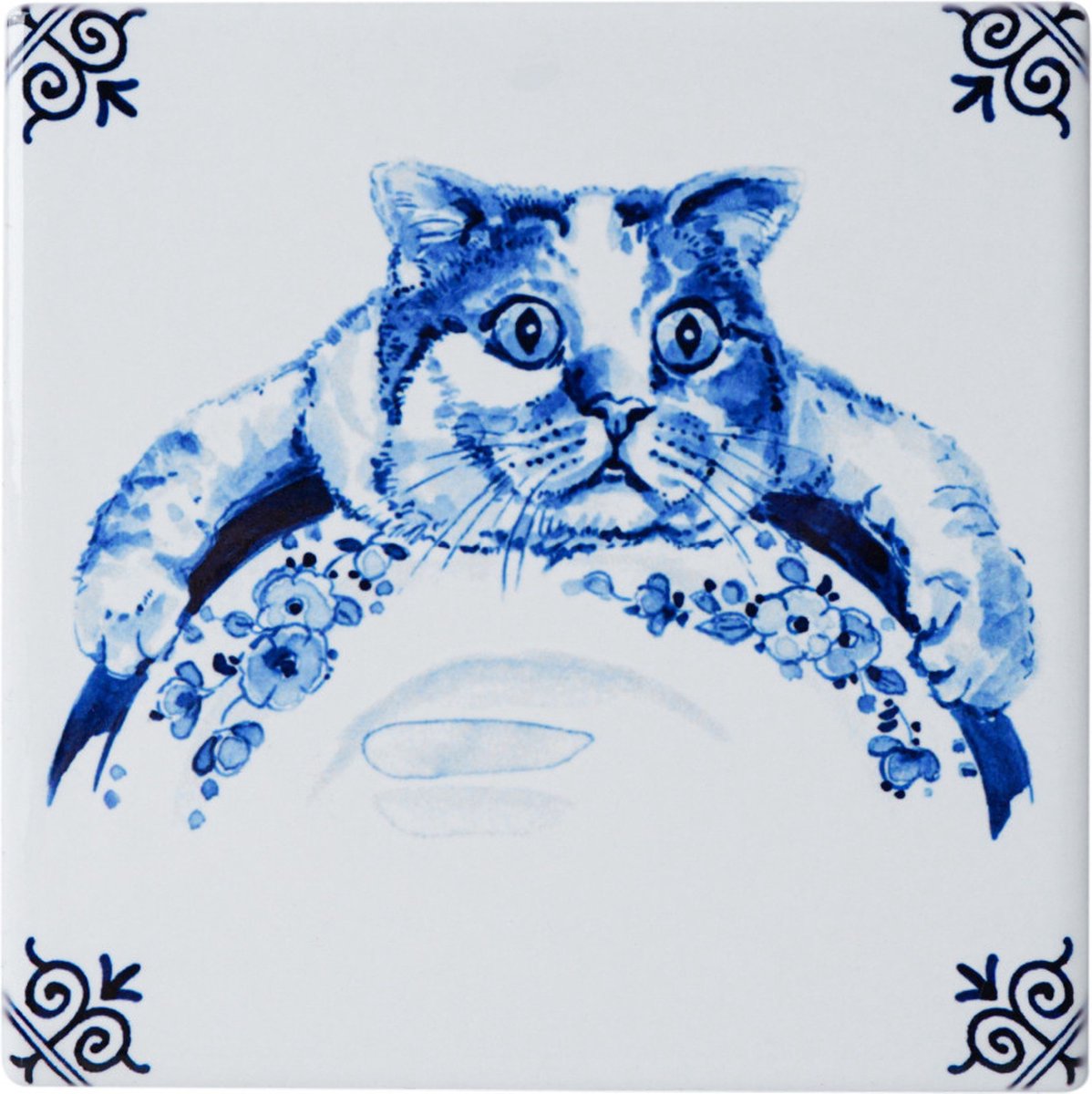Lazy Cat Untersetzer – 4er-Set Delfter Blau | Heinen