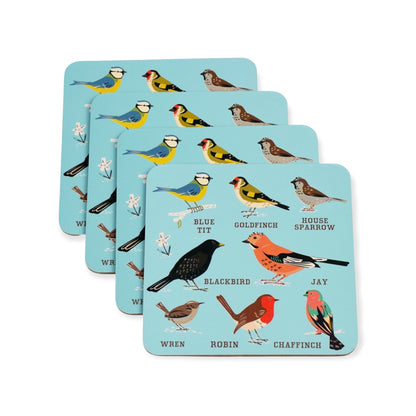 Untersetzer „Garden Birds“ – 4er-Set mit Gartenvögeln