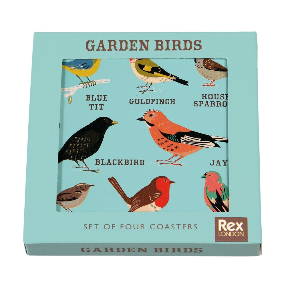 Untersetzer „Garden Birds“ – 4er-Set mit Gartenvögeln