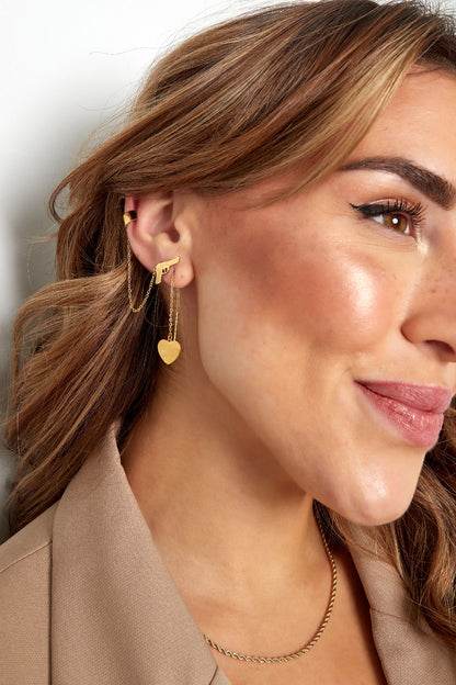 Gouden Ear Cuff Pistool Design – Stainless Steel