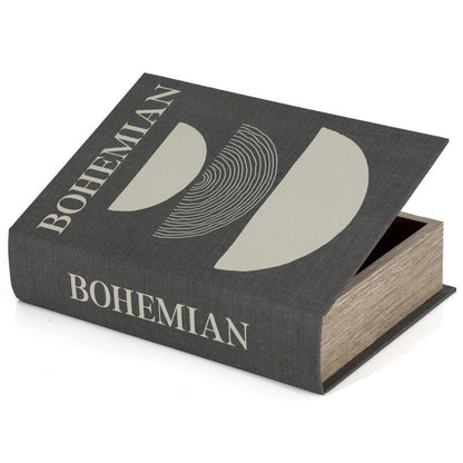 Decoratieboek met opbergruimte Bohemian antraciet 30 x 21 x 7 cm