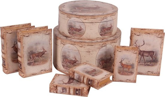 Authentieke Opbergdoos met Hert – Dutch Style – Ø 31 cm