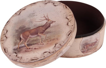 Authentieke Opbergdoos met Hert – Dutch Style – Ø 31 cm
