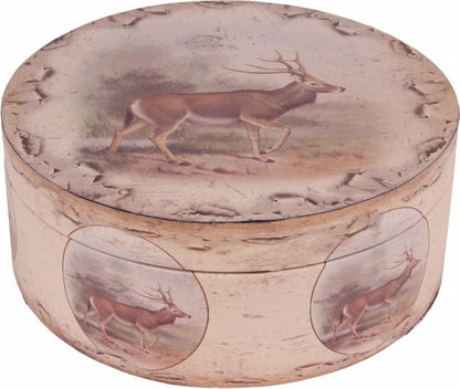 Authentieke Opbergdoos met Hert – Dutch Style – Ø 31 cm