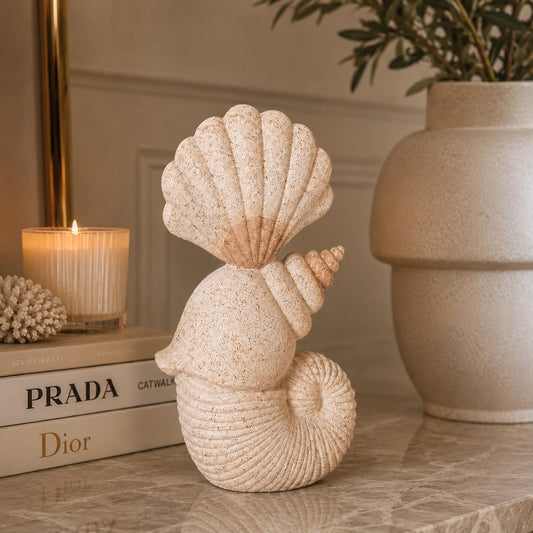 Schelpen beeld beige – decoratief zee thema object